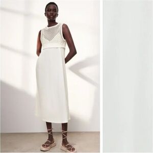 Zara layered contrast slip dress L